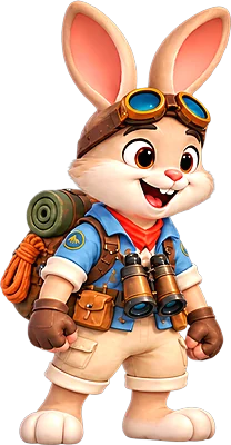 The rabbit with goggles and a backpack